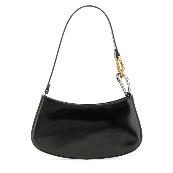 Staud Curved Rectangular Black Shoulder Handbag With Chain Link Strap - NWT - Picture 3 of 4